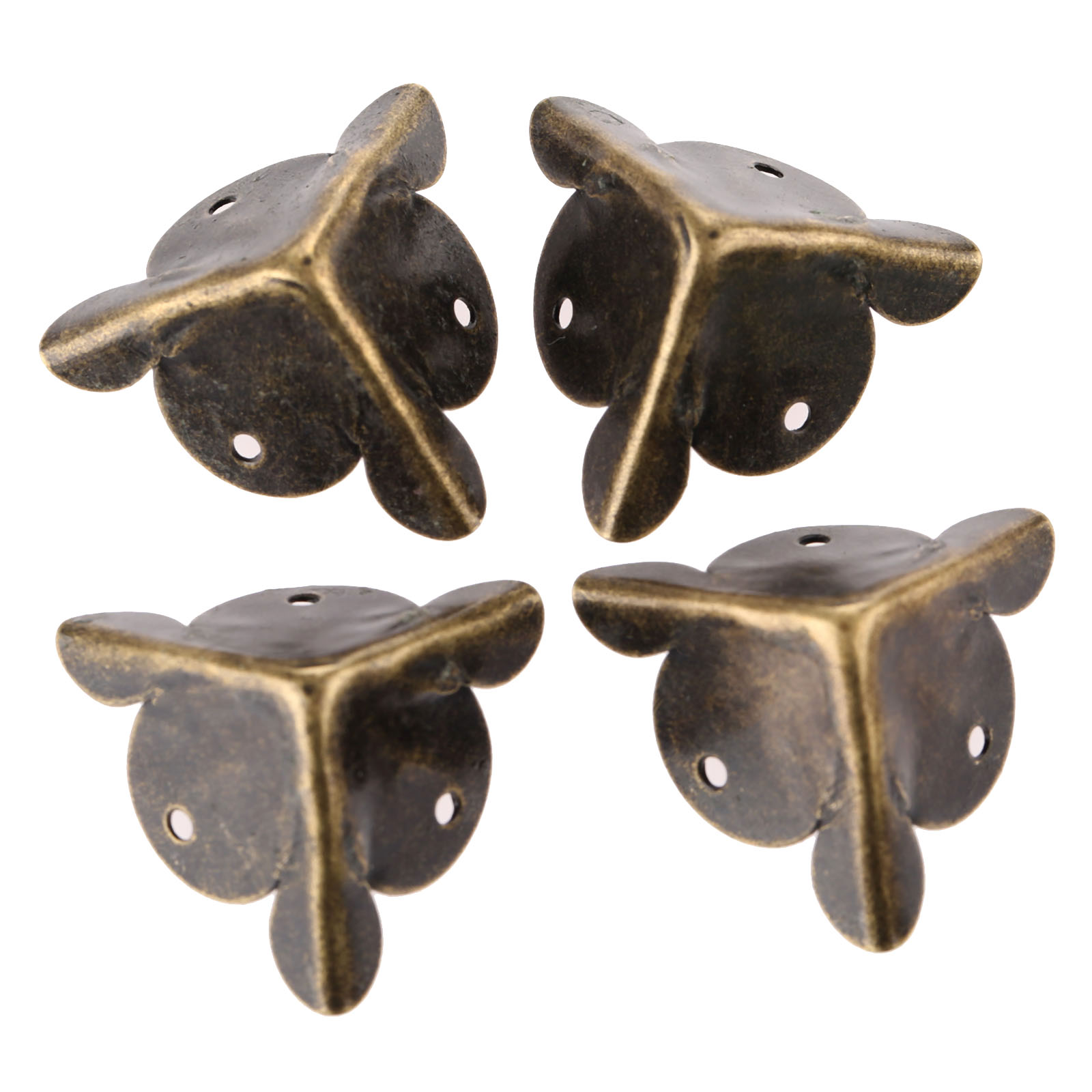 Nail Art Vintage - 4Pcs Antique Corner Bracket เครื่องประดับของขวัญกล่องไม้ขามุมตกแต่ง Protector