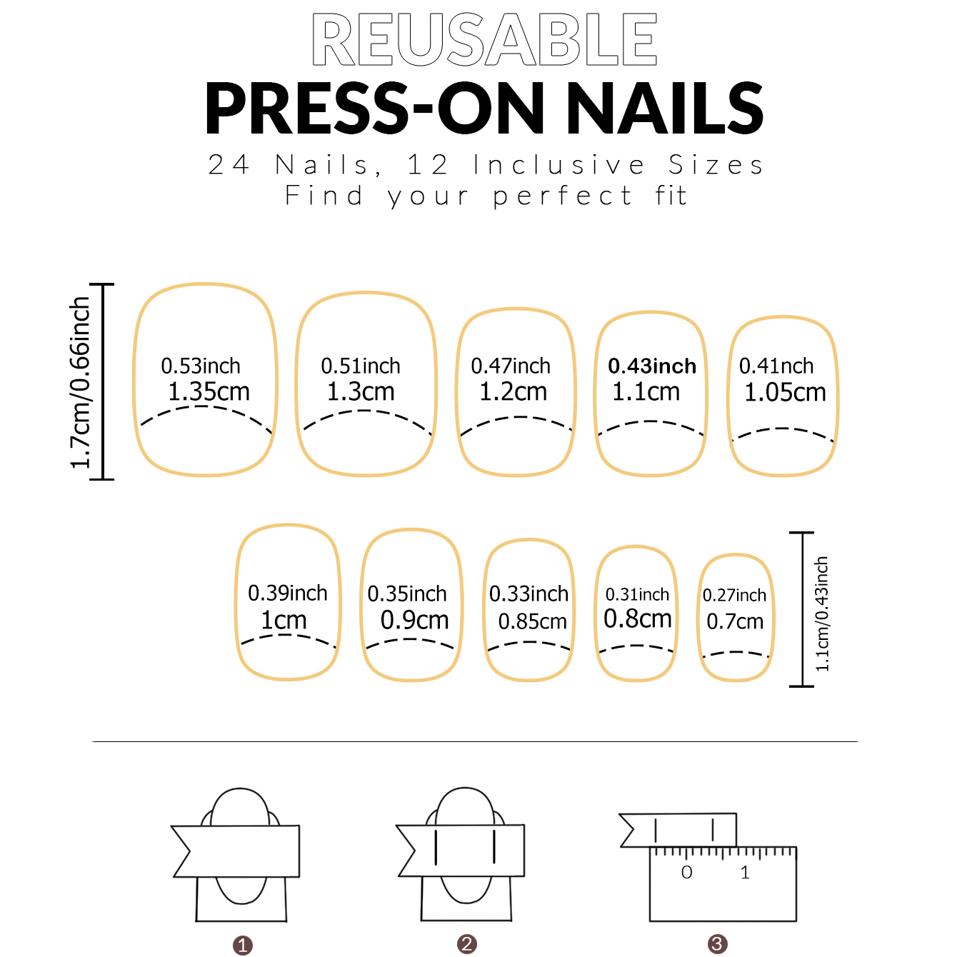 ชุดทำเล็บสีขาวขอบฝรั่งเศส 24 ช - Nail Art French Nails บทวิจารณ์และราคา