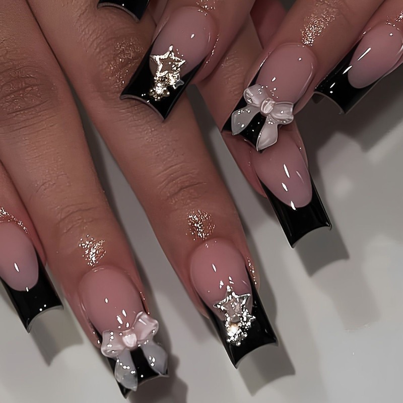 24 ชิ้น เล็บปลอมแบบกดติดสำหรับ - Nail Art Pink บทวิจารณ์และราคา