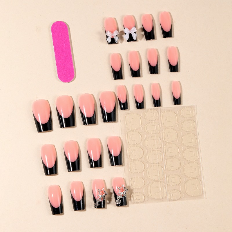 24 ชิ้น เล็บปลอมแบบกดติดสำหรับ - Nail Art Pink บทวิจารณ์และราคา