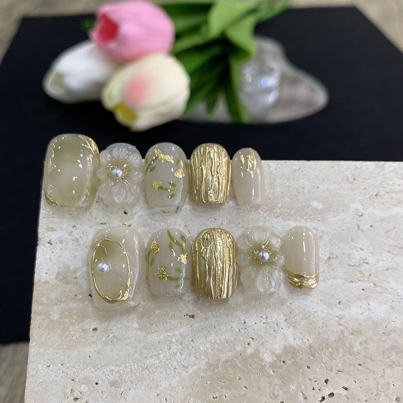 เล็บปลอมลายดอกไม้ผีเสื้อ 10 ชิ - Nail Art French Nails บทวิจารณ์และราคา