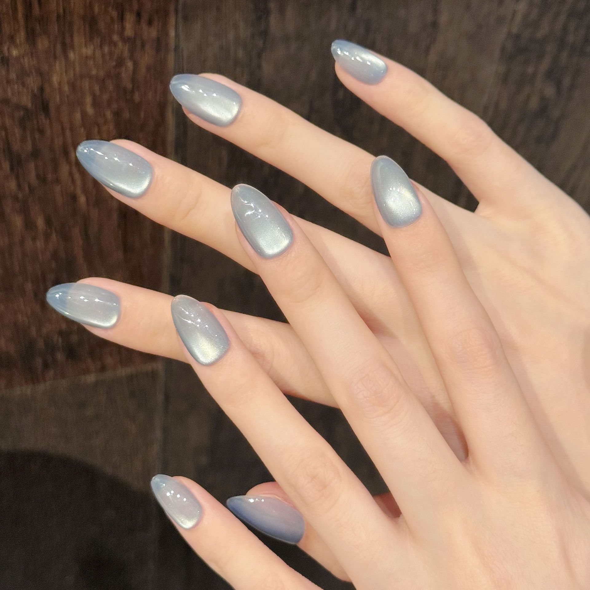 เล็บปลอมแบบกดติด 10 ชิ้น สีฟ้า - Nail Art Simple บทวิจารณ์และราคา