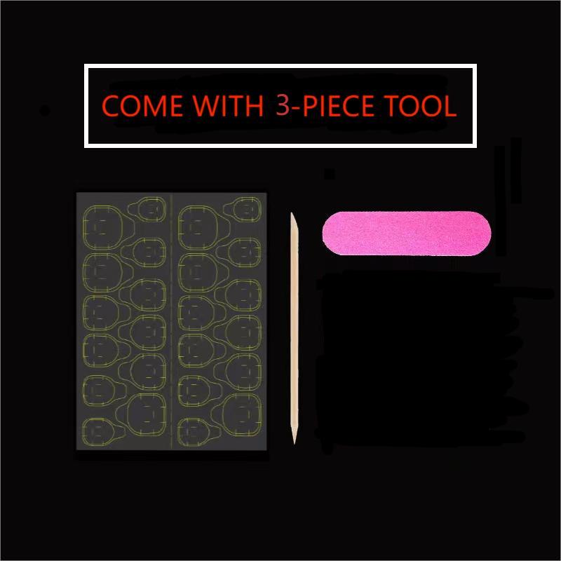 เล็บปลอมแบบกดติด 10 ชิ้น สีฟ้า - Nail Art Simple บทวิจารณ์และราคา