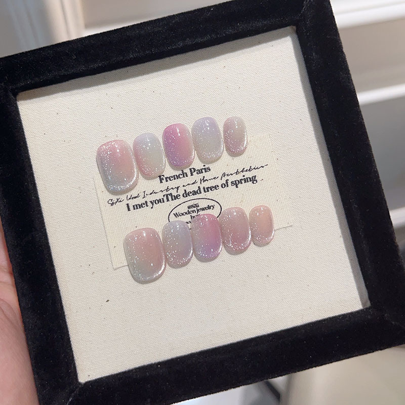 เล็บปลอมแบบกดติด 10 ชิ้น สีสัน - Nail Art Glossy บทวิจารณ์และราคา