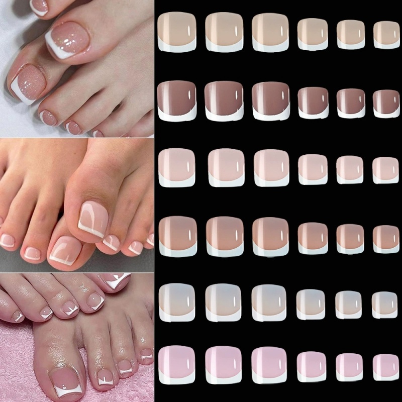 120 ชิ้น เล็บปลอมทรงเหลี่ยมแบบ - Nail Art Pink บทวิจารณ์และราคา