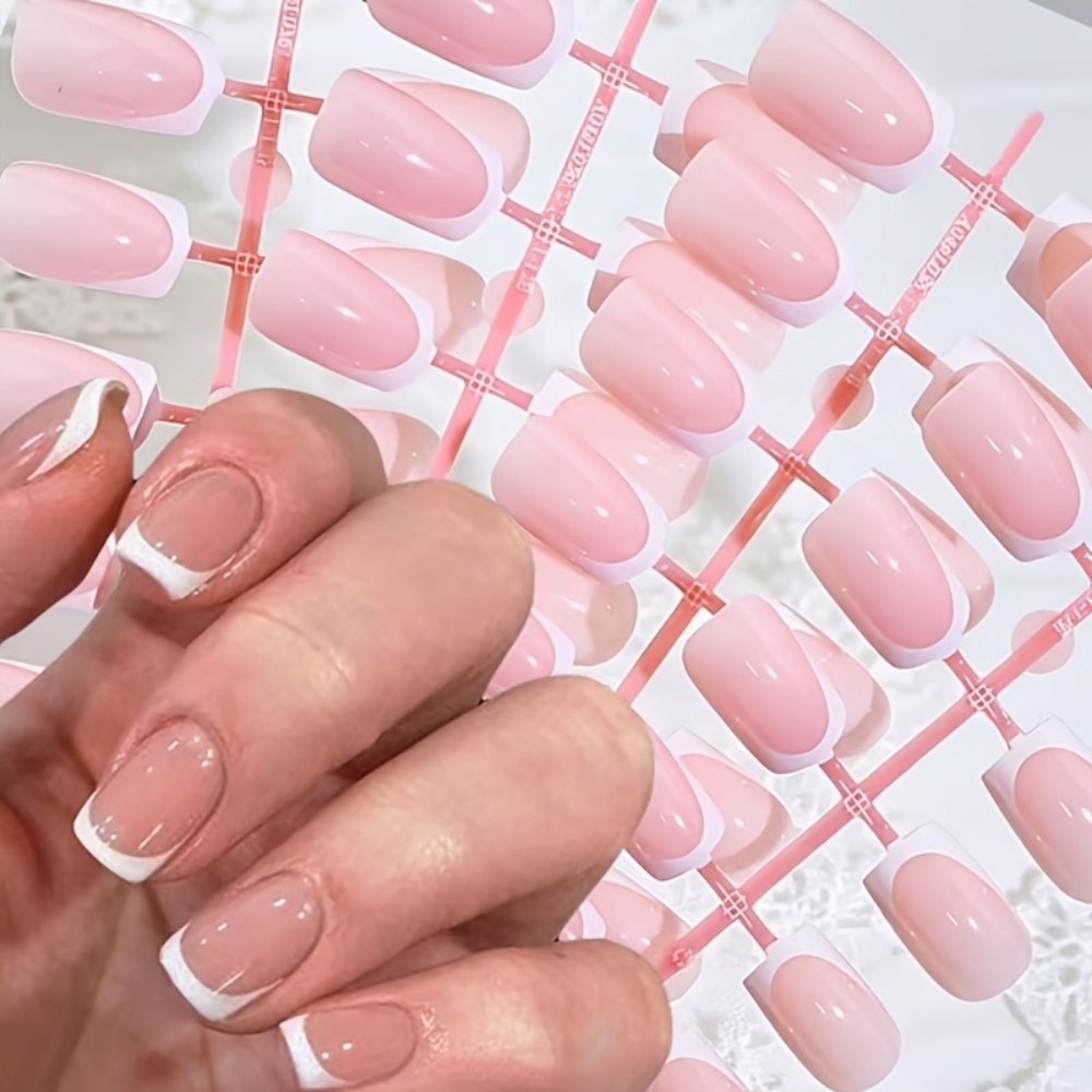 120 ชิ้น เล็บปลอมทรงสั้นทรงเหล - Nail Art Glossy บทวิจารณ์และราคา