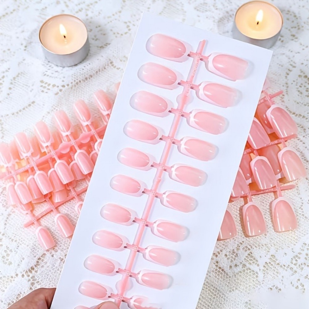 120 ชิ้น เล็บปลอมทรงสั้นทรงเหล - Nail Art Glossy บทวิจารณ์และราคา