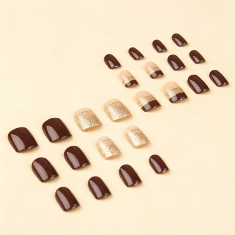 เล็บปลอมทรงสี่เหลี่ยมสั้นสำหรั - Nail Art Glossy บทวิจารณ์และราคา