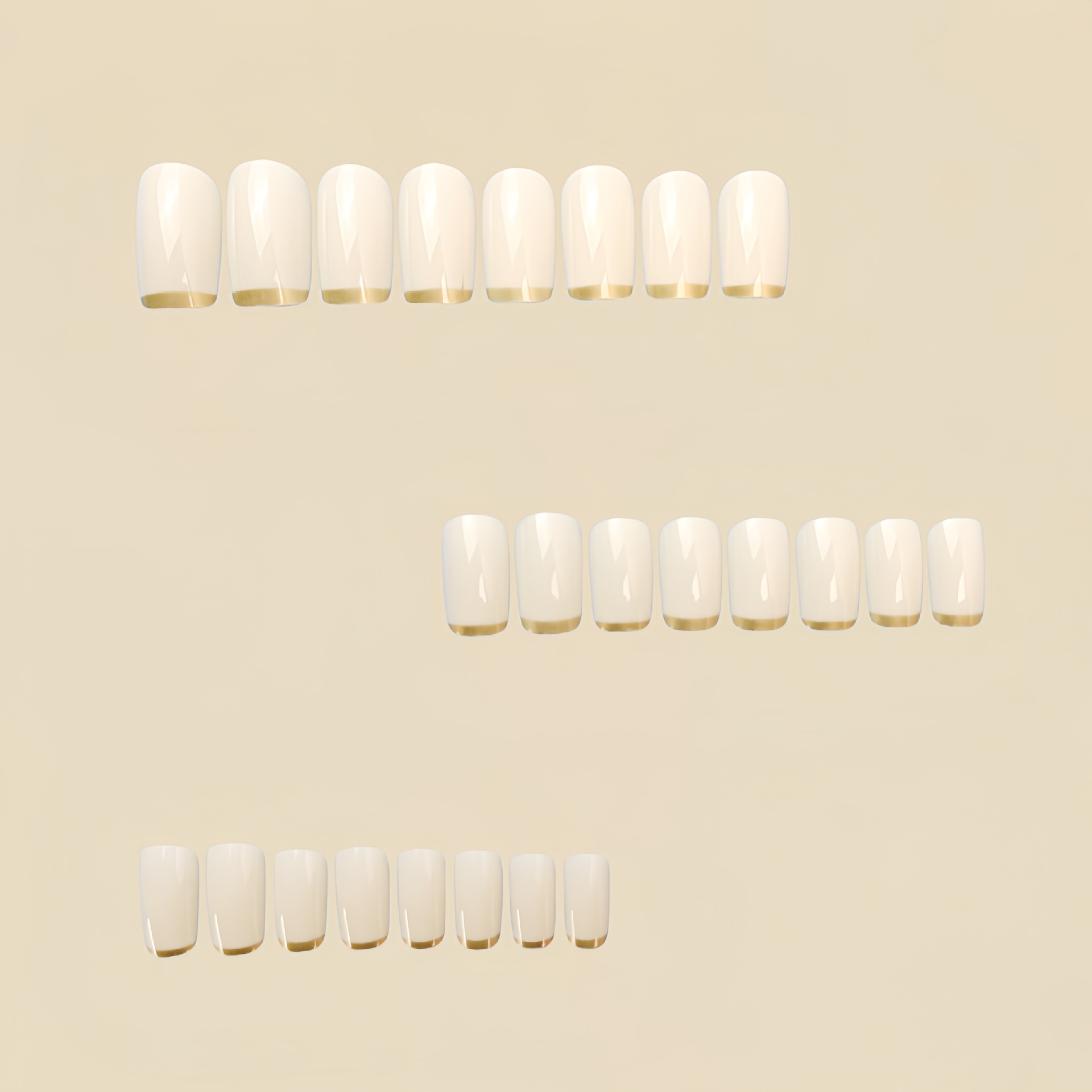 เล็บปลอมขนาดกลางสำหรับผู้หญิง  - Nail Art French Nails บทวิจารณ์และราคา