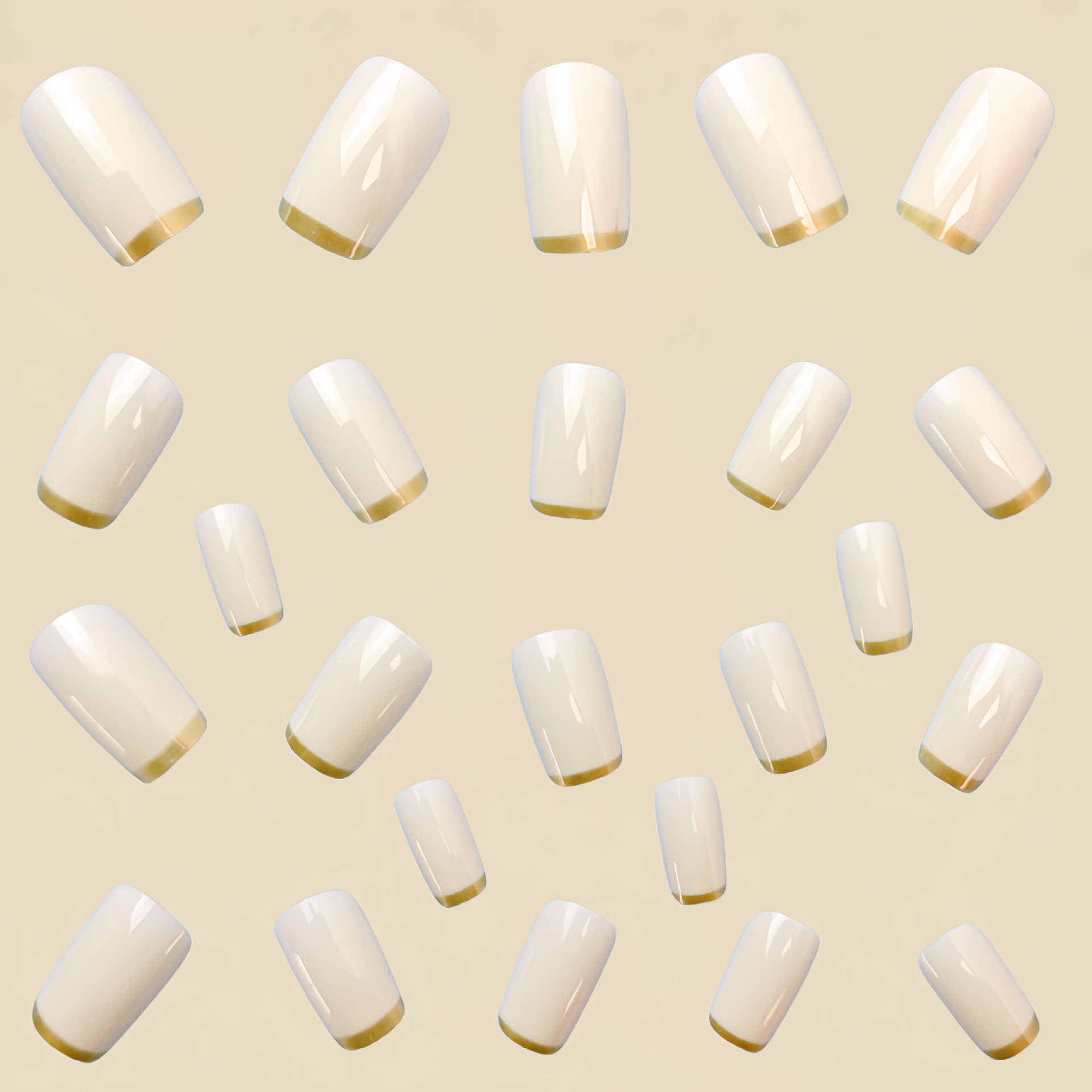 เล็บปลอมขนาดกลางสำหรับผู้หญิง  - Nail Art French Nails บทวิจารณ์และราคา