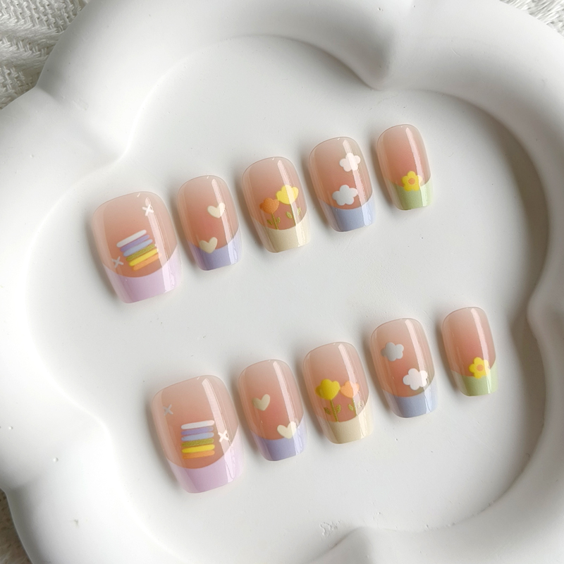 สติ๊กเกอร์ติดเล็บปลอมลายเฟรนช์ - Nail Art French Nails บทวิจารณ์และราคา