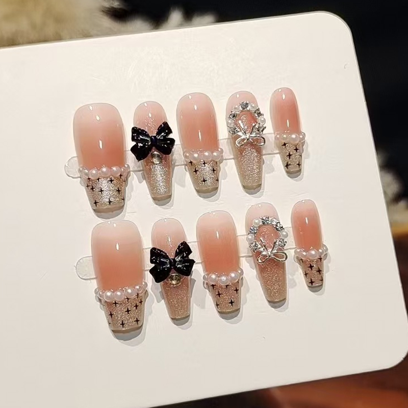 เล็บปลอมแบบกดติด 10 ชิ้น สไตล์ - Nail Art French Nails บทวิจารณ์และราคา
