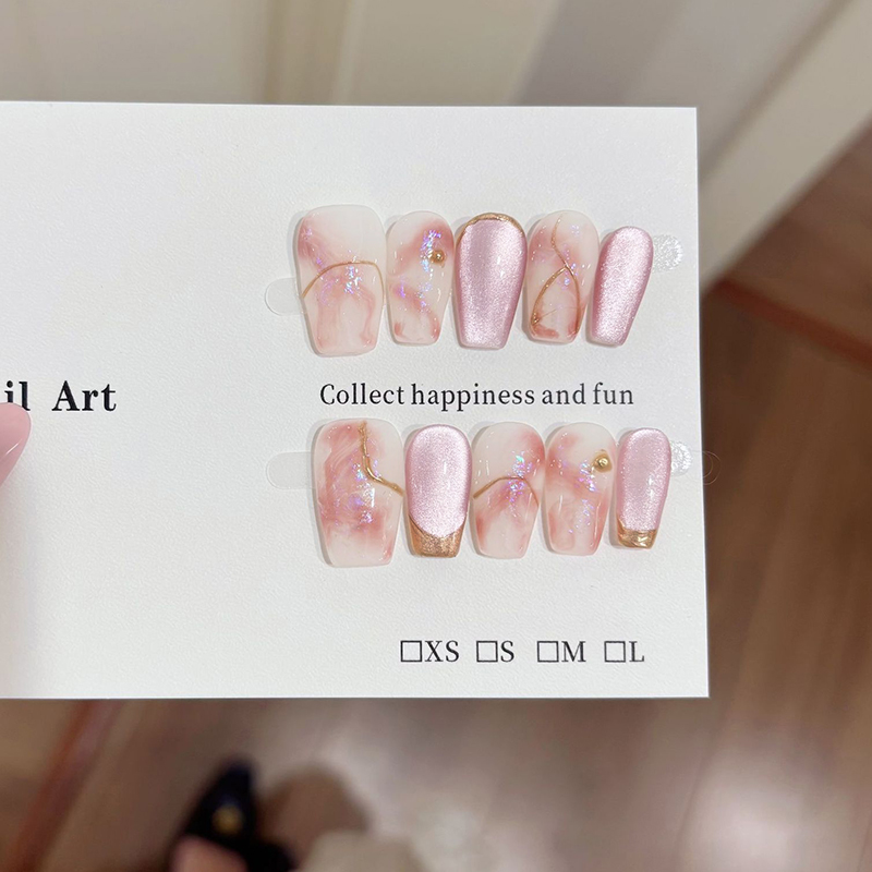 10 ชิ้น/เซ็ตสีชมพูGradient Han - Nail Art Simple บทวิจารณ์และราคา