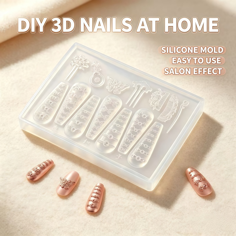 แม่พิมพ์ซิลิโคนลายปั๊มนูนรูปปิ - Nail Art Vintage บทวิจารณ์และราคา