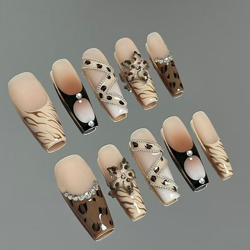 10 ชิ้น เล็บปลอมทรงโลงศพสไตล์ฝ - Nail Art French Nails บทวิจารณ์และราคา