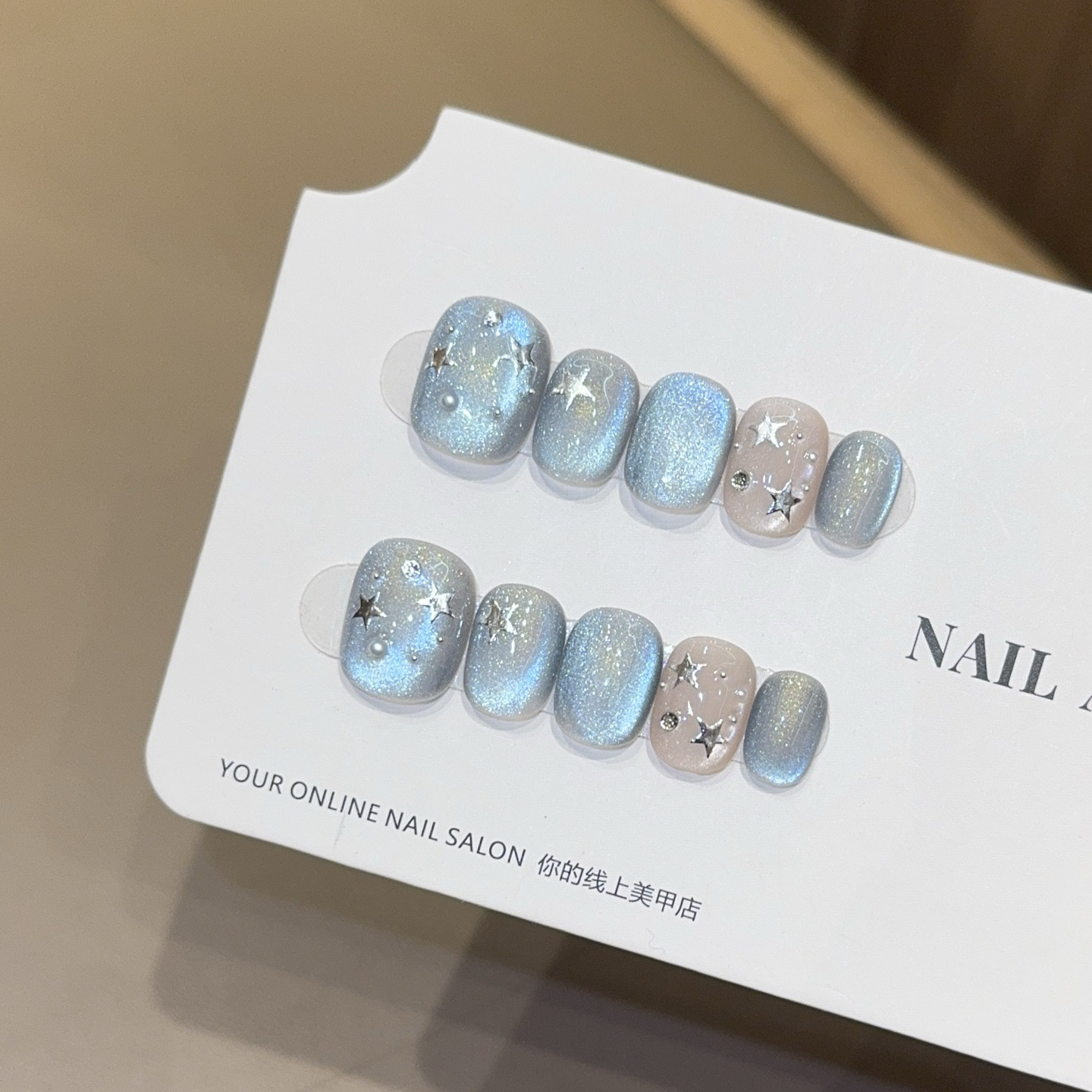 เล็บปลอมสีม่วงแบบกดติด หัวกลมส - Nail Art Simple บทวิจารณ์และราคา
