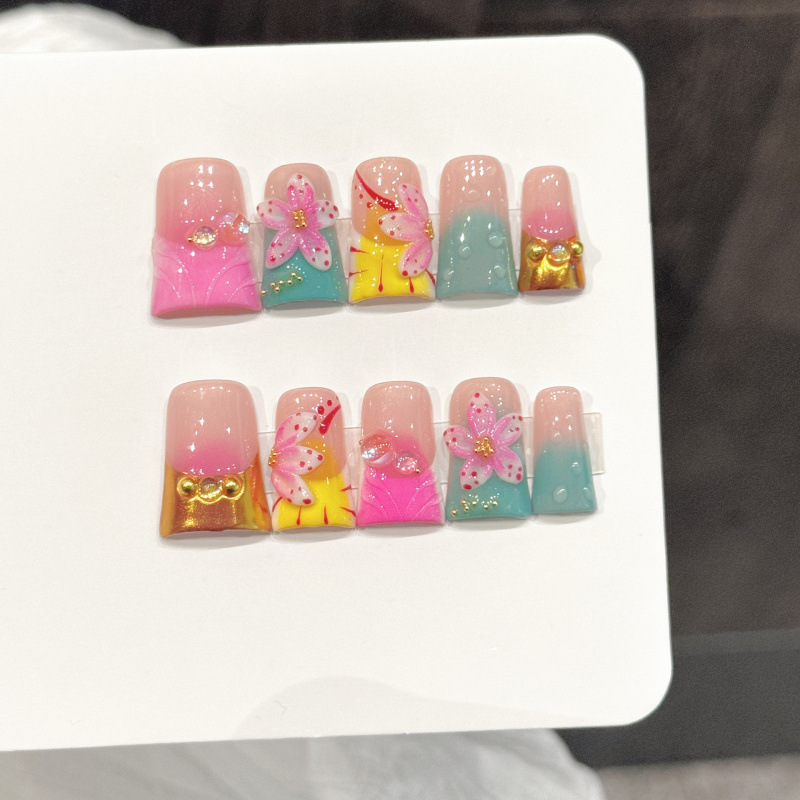 ชุดเล็บปลอมสไตล์ทะเล 10 ชิ้น แ - Nail Art French Nails บทวิจารณ์และราคา