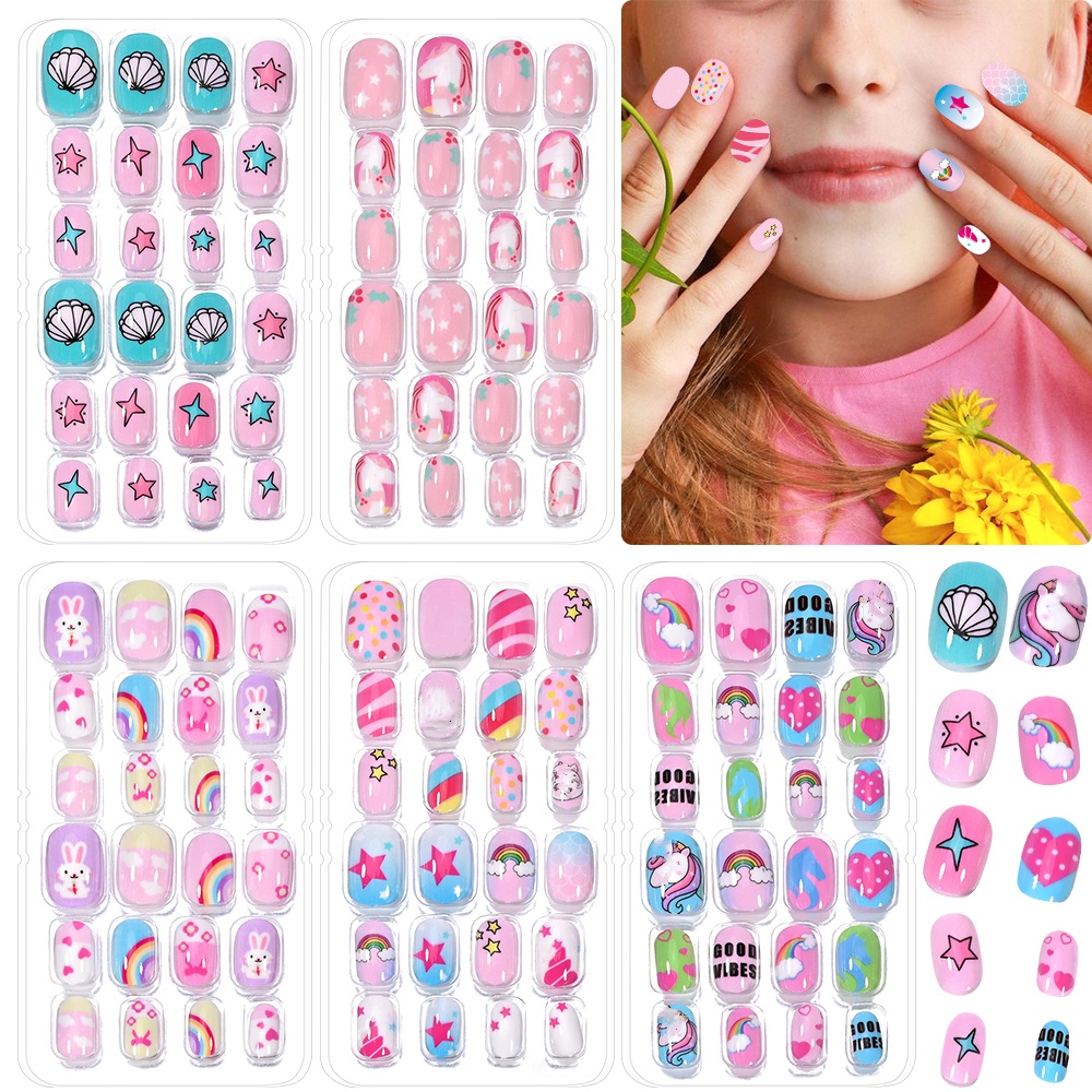 120 ชิ้น 5 ชุด Candy เด็กกดบนเ - Nail Art Pink บทวิจารณ์และราคา