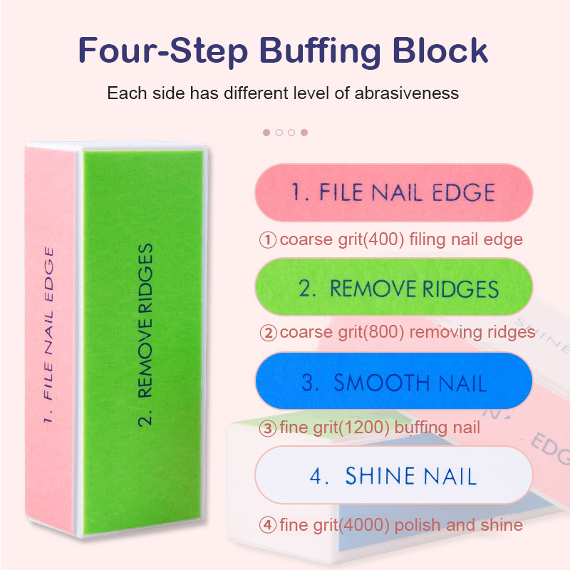 5/10pcs บัฟเฟอร์เล็บ 4 ขั้นตอน - Nail Art Glossy บทวิจารณ์และราคา