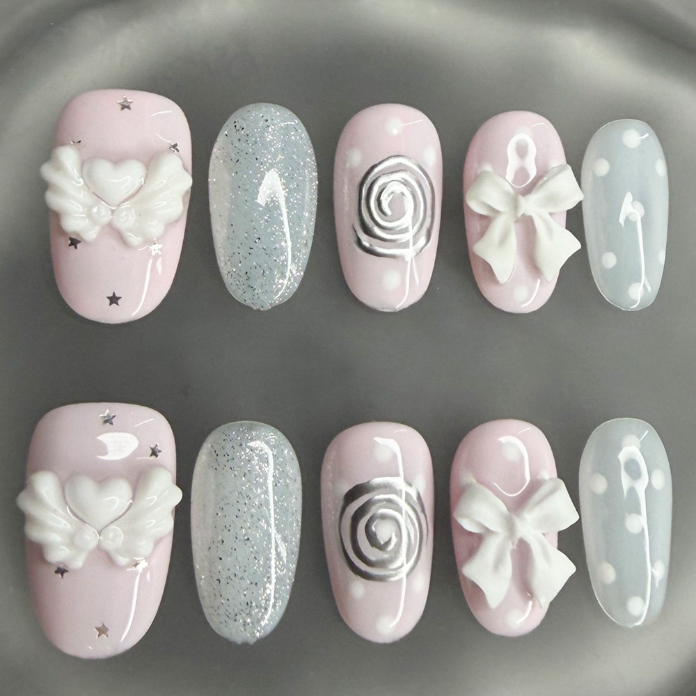 เล็บปลอมสไตล์วินเทจเกาหลีแบบกด - Nail Art Vintage บทวิจารณ์และราคา