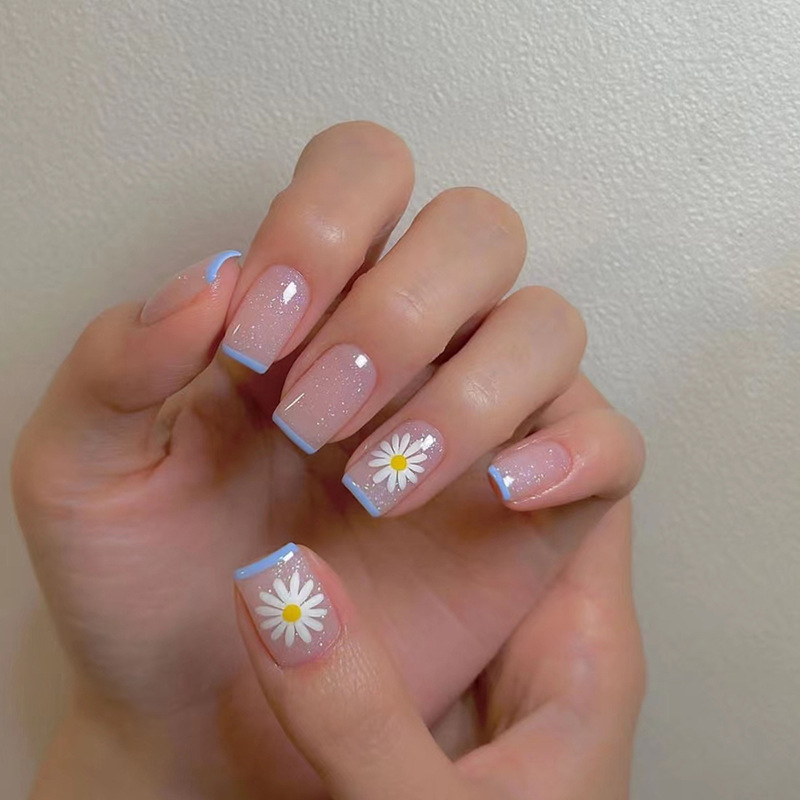 เล็บปลอมแบบสั้น 24 ชิ้น/ชุด สำ - Nail Art French Nails บทวิจารณ์และราคา