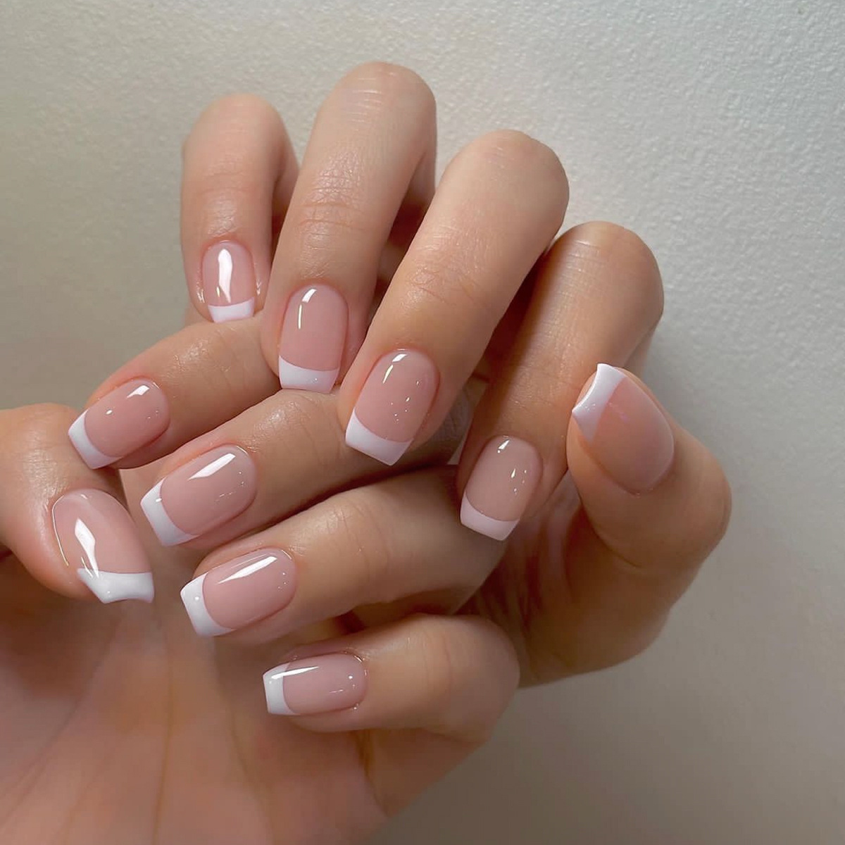 เล็บปลอมแบบสั้น 24 ชิ้น/ชุด สำ - Nail Art French Nails บทวิจารณ์และราคา