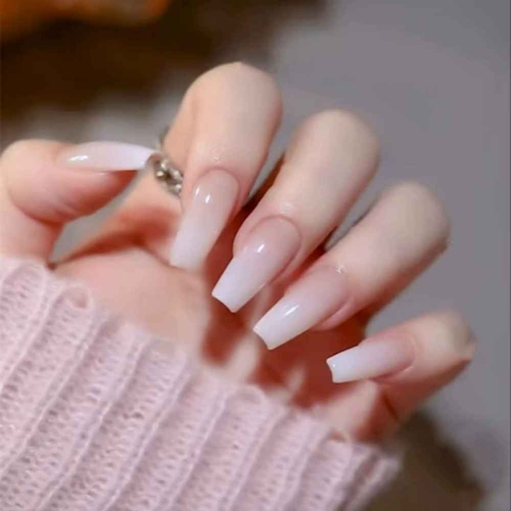 24 ชิ้น/กล่อง เล็บปลอมทรงโลงศพ - Nail Art Pink บทวิจารณ์และราคา