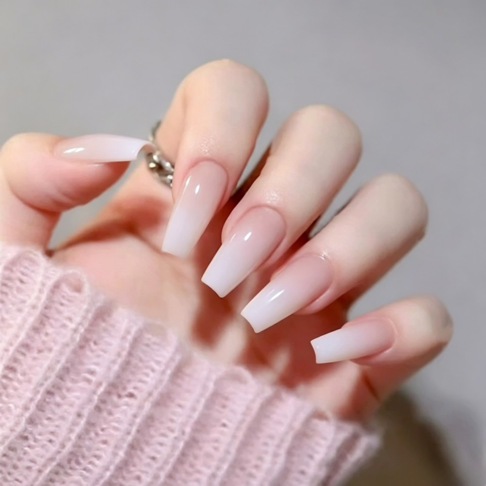 24 ชิ้น/กล่อง เล็บปลอมทรงโลงศพ - Nail Art Pink บทวิจารณ์และราคา
