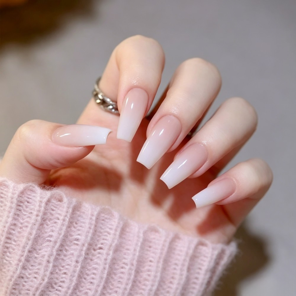 24 ชิ้น/กล่อง เล็บปลอมทรงโลงศพ - Nail Art Pink บทวิจารณ์และราคา
