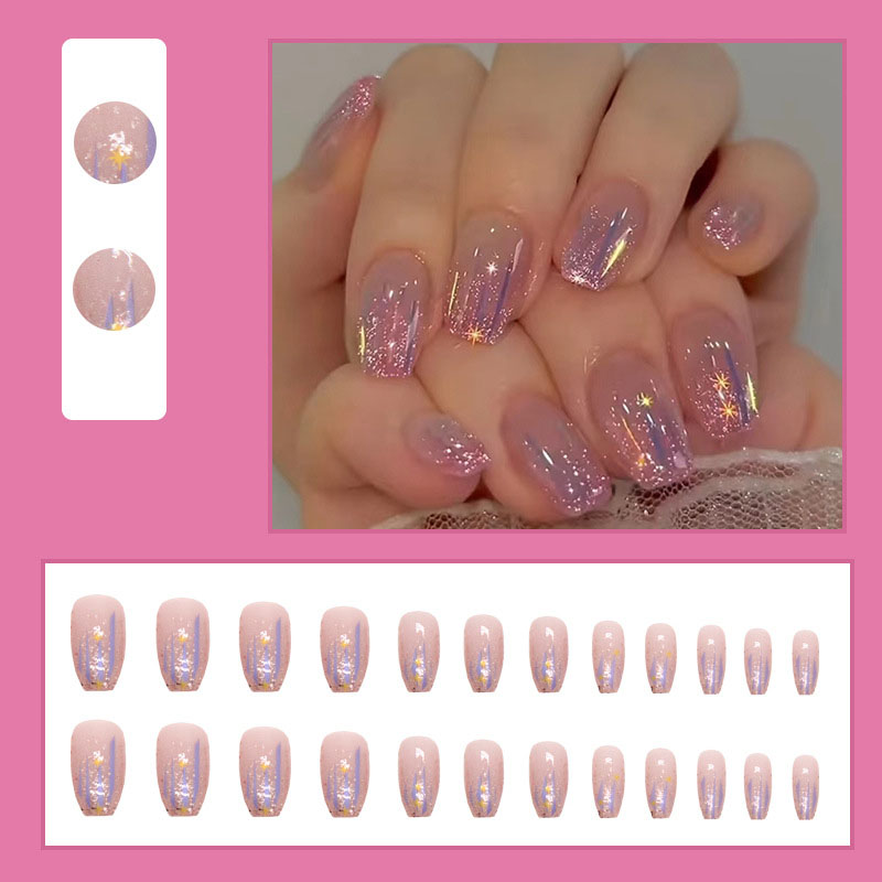เล็บปลอมสั้นสำหรับผู้หญิงและเด - Nail Art Glossy บทวิจารณ์และราคา