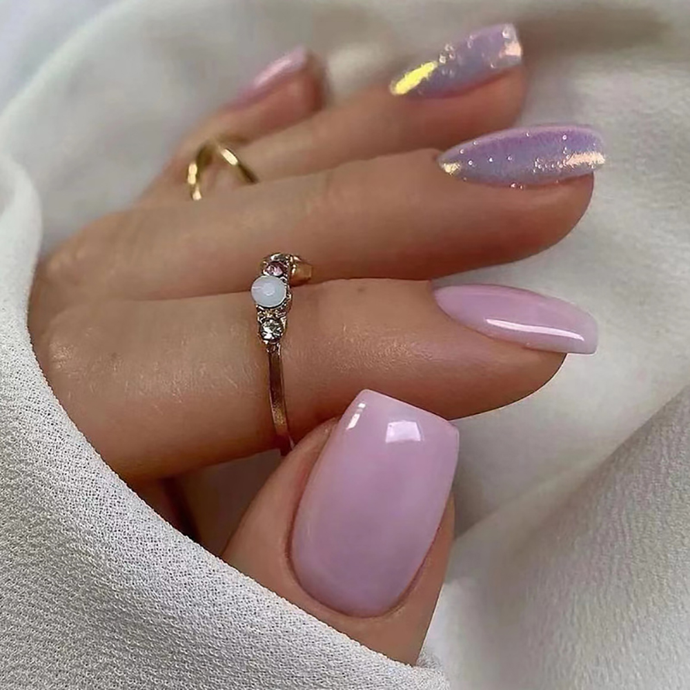 เล็บปลอมสั้นสำหรับผู้หญิงและเด - Nail Art Glossy บทวิจารณ์และราคา
