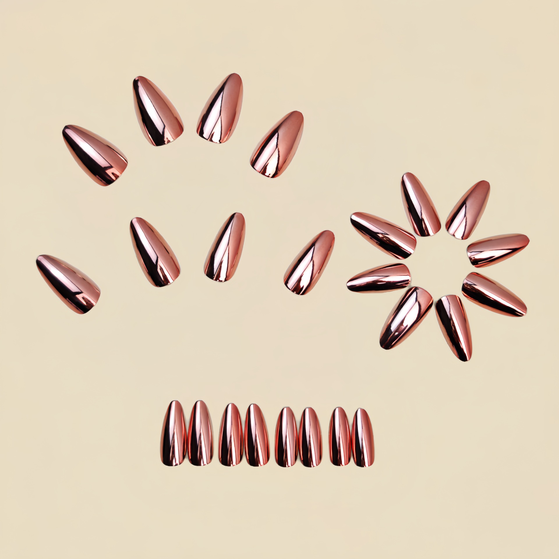 เล็บปลอมขนาดกลางสำหรับผู้หญิงแ - Nail Art Glossy บทวิจารณ์และราคา